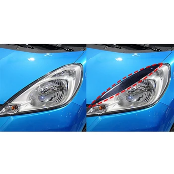 Araba stil Far Karbon Fiber Kaş Dekoratif Kapak Sticker Trim Için Honda Jazz Fit 2009-2012 Kafa Lambası Kaş