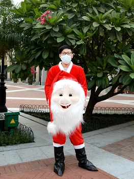 Delux Noel Baba Karikatür Maskot Kostüm Kardan Adam Noel Elbise Elk Bebek Giyim Cadılar Bayramı Cosplay Doğum Günü Partisi Parade Suits