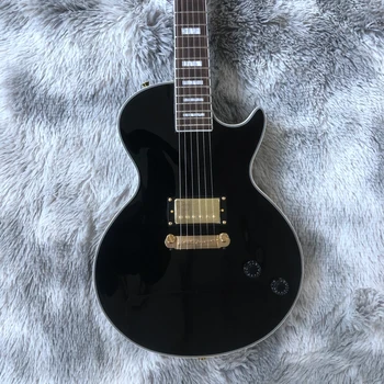 Stokta !2021 yıl popüler yeni varış elektro gitar siyah renk gitar altın hardwar tek parça manyetikler